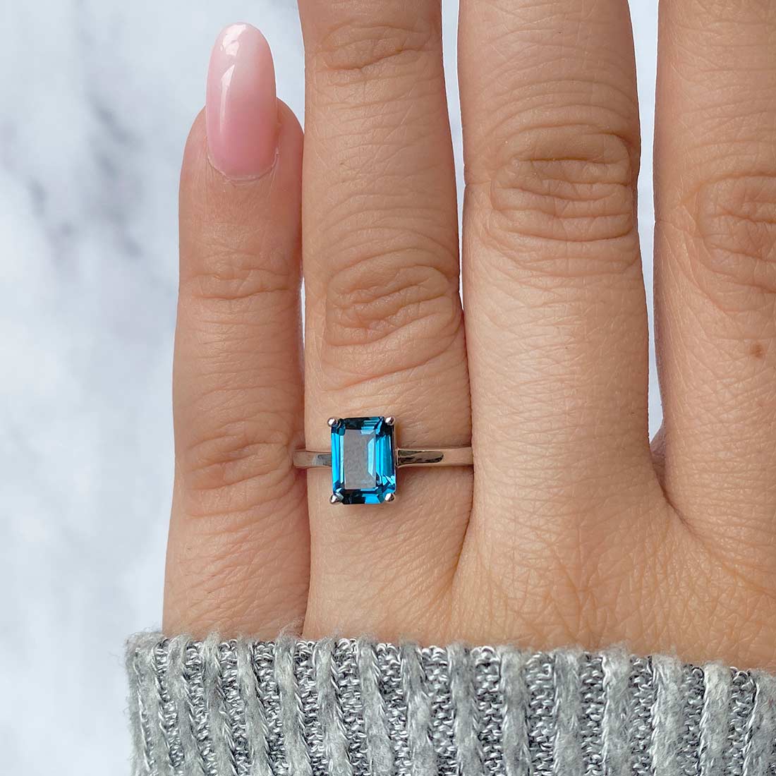 London Blue Topaz Ring-(LBTZ-SR-247.)